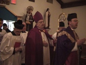 Bishop DiMarzio in the chapel